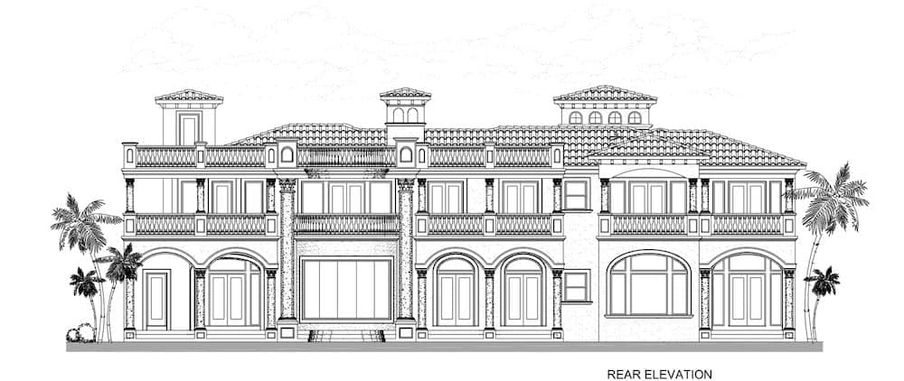 Home Plan Rear Elevation