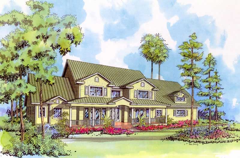 4-Bedroom, 3715 Sq Ft Mediterranean Home Plan - 107-1222 - Main Exterior