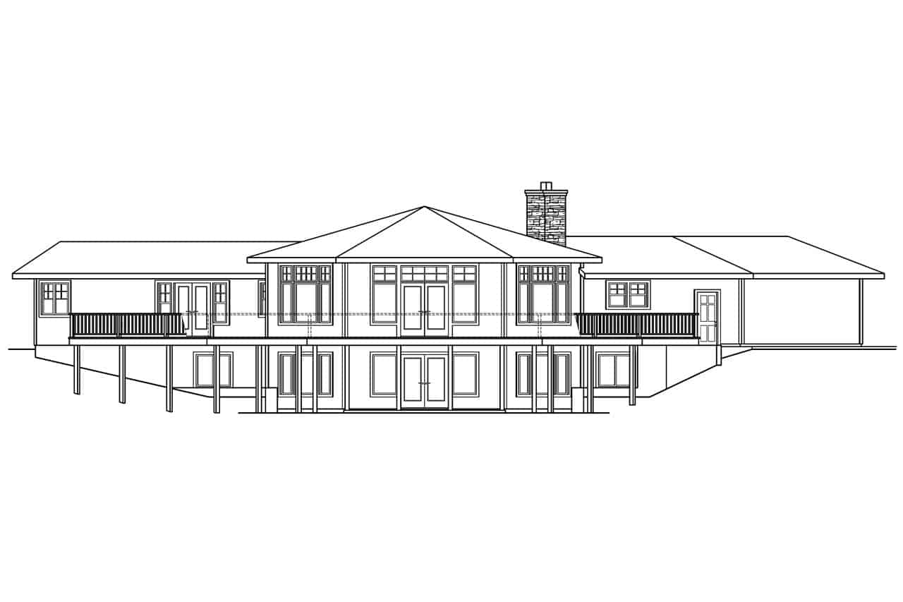 Home Plan Rear Elevation