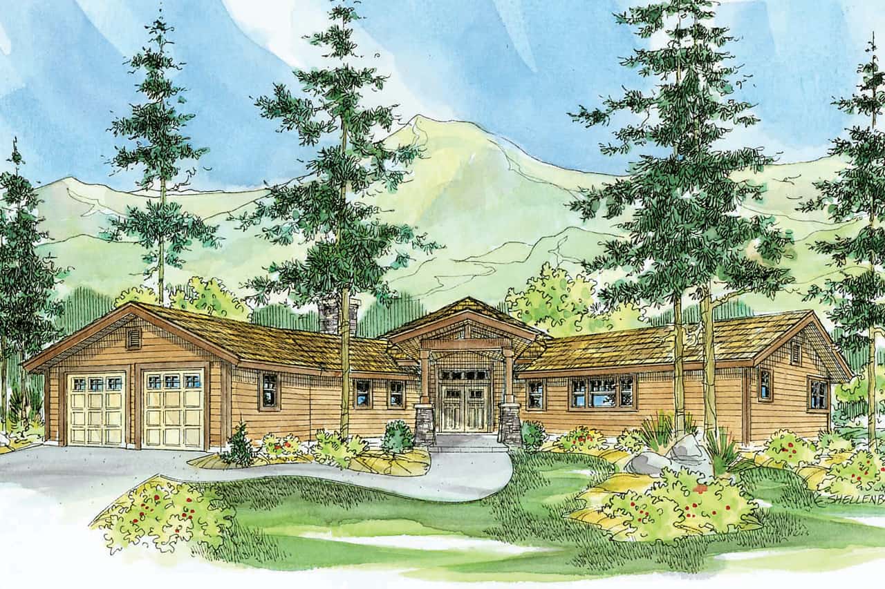 3-Bedroom, 3793 Sq Ft Log Cabin House - Plan #108-1001 - Front Exterior