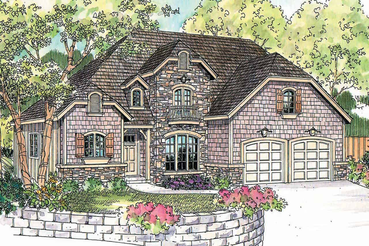 3-Bedroom, 2337 Sq Ft European House Plan - 108-1010 - Front Exterior