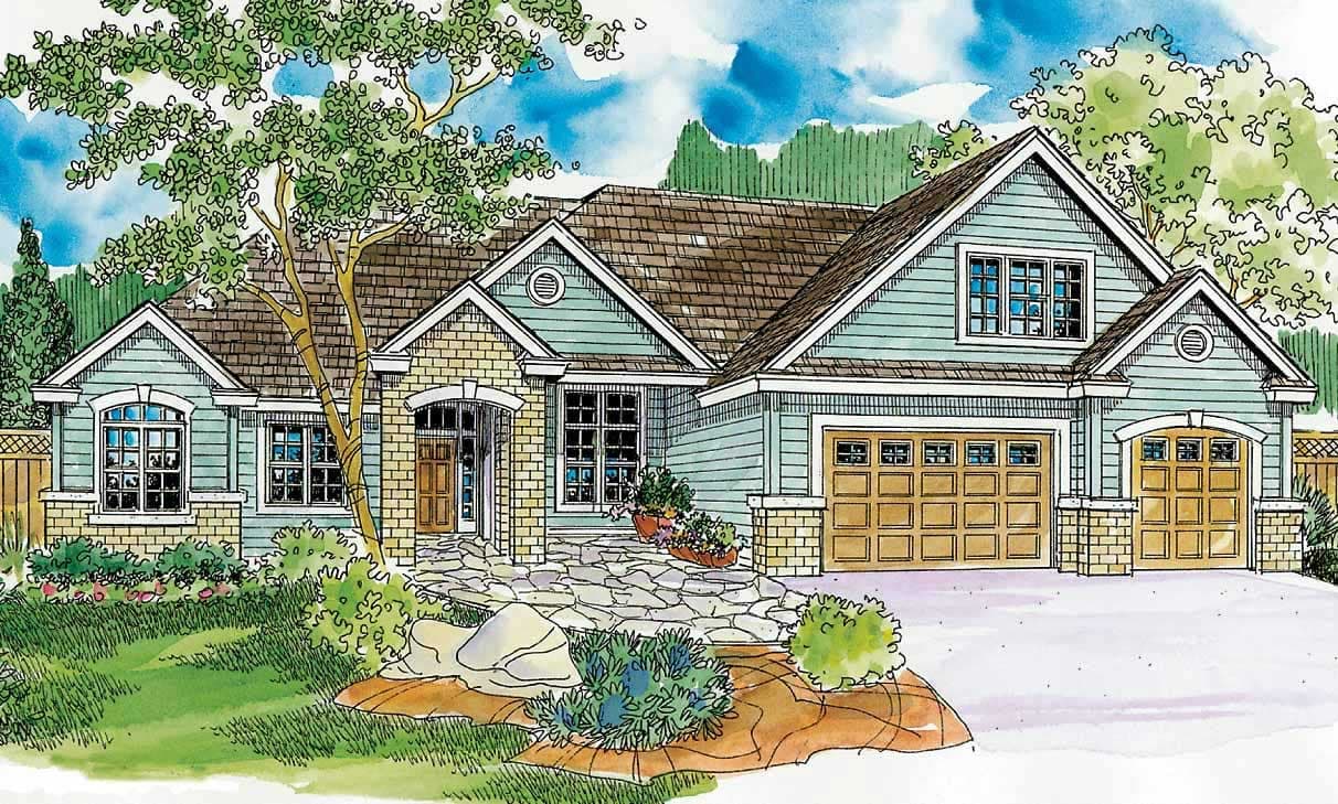 4-Bedroom, 3369 Sq Ft European Home Plan - 108-1016 - Main Exterior