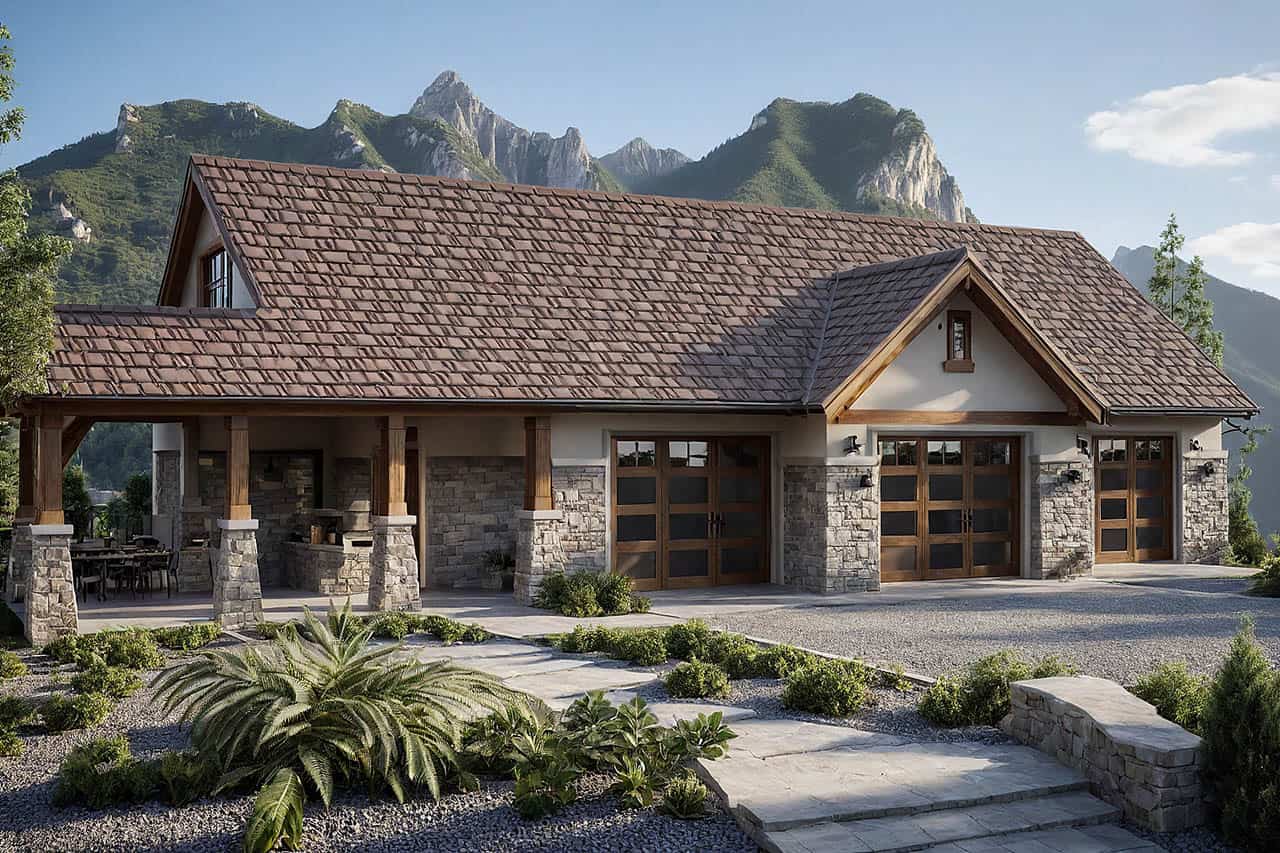 0-Bedroom, 1455 Sq Ft Garage House Plan - 108-1023 - Front Exterior