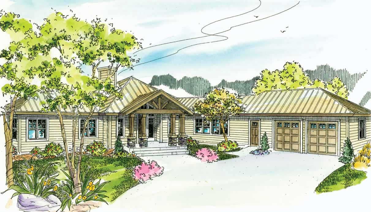 3-Bedroom, 2840 Sq Ft Ranch Home - Plan #108-1024 - Main Exterior