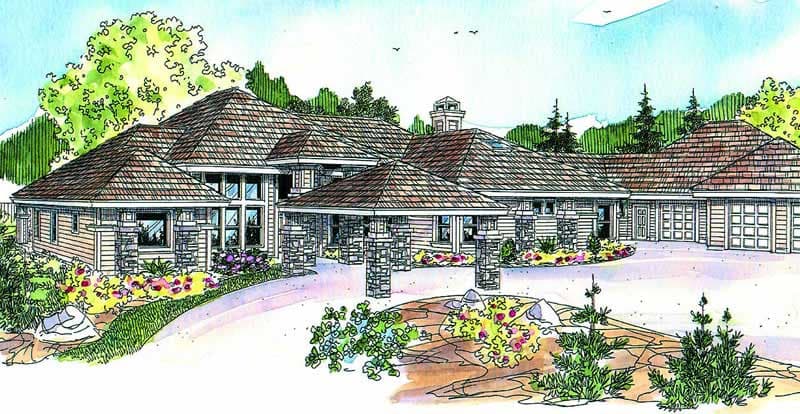 3-Bedroom, 3412 Sq Ft Craftsman Home Plan - 108-1055 - Main Exterior