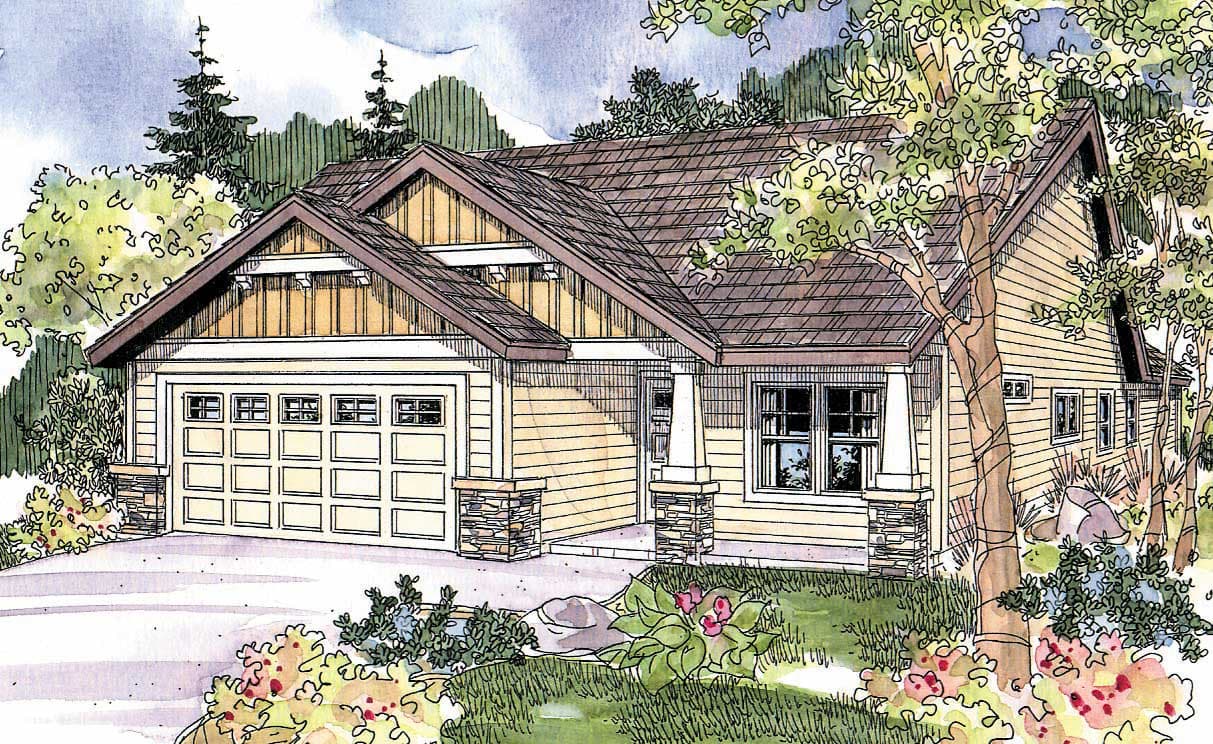 3-Bedroom, 1430 Sq Ft Contemporary House Plan - 108-1078 - Front Exterior