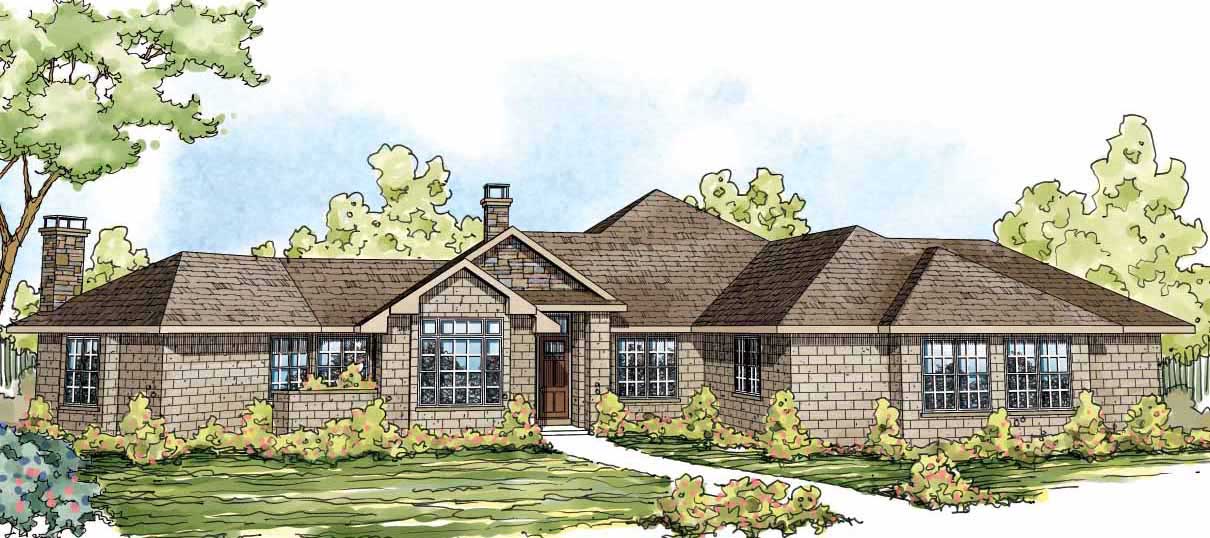3-Bedroom, 3957 Sq Ft Luxury Home Plan - 108-1079 - Main Exterior