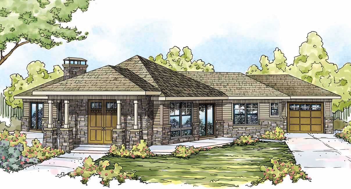 2-Bedroom, 2303 Sq Ft Craftsman Home Plan - 108-1080 - Main Exterior