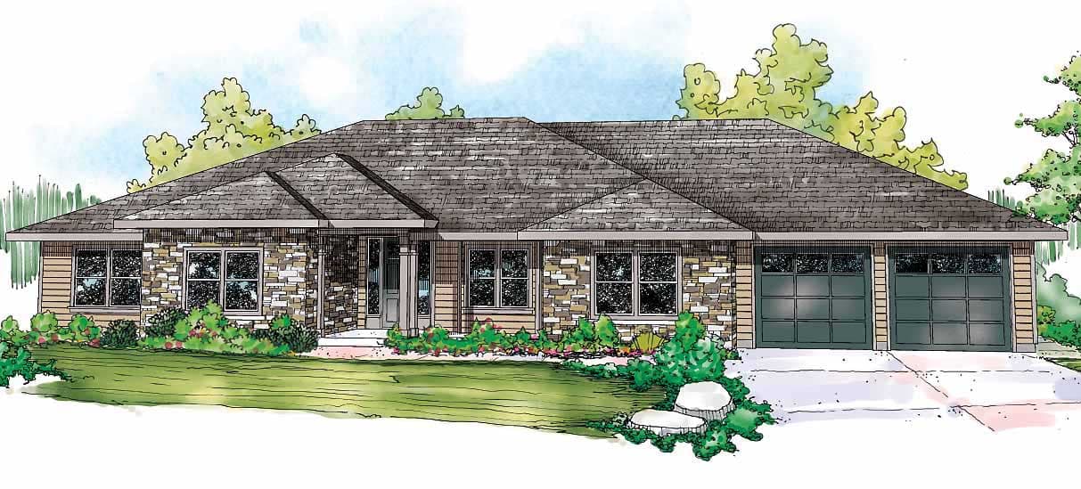 4-Bedroom, 3000 Sq Ft Prairie Home Plan - 108-1094 - Main Exterior