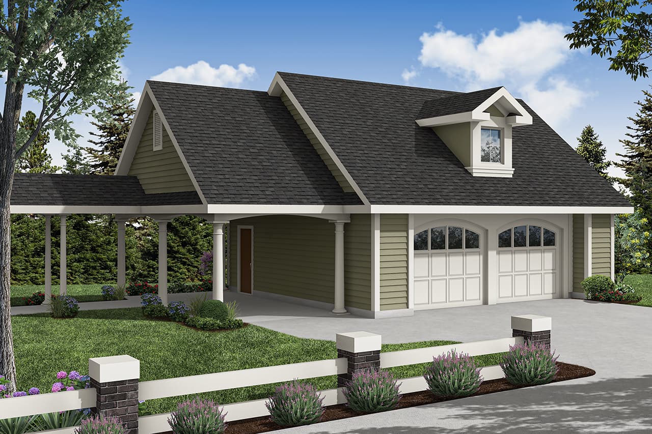 0-Bedroom, 1184 Sq Ft Garage Home Plan - 108-1125 - Main Exterior