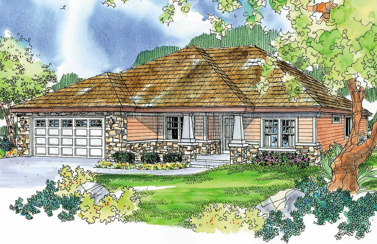 3-Bedroom, 1908 Sq Ft Ranch House Plan - 108-1146 - Front Exterior
