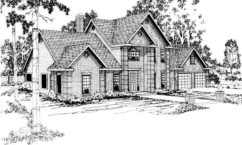 4-Bedroom, 2884 Sq Ft Traditional Home Plan - 108-1152 - Main Exterior