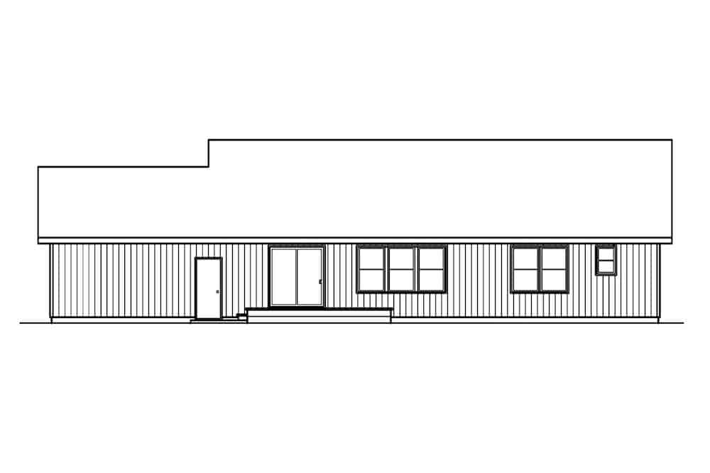 Home Plan Rear Elevation