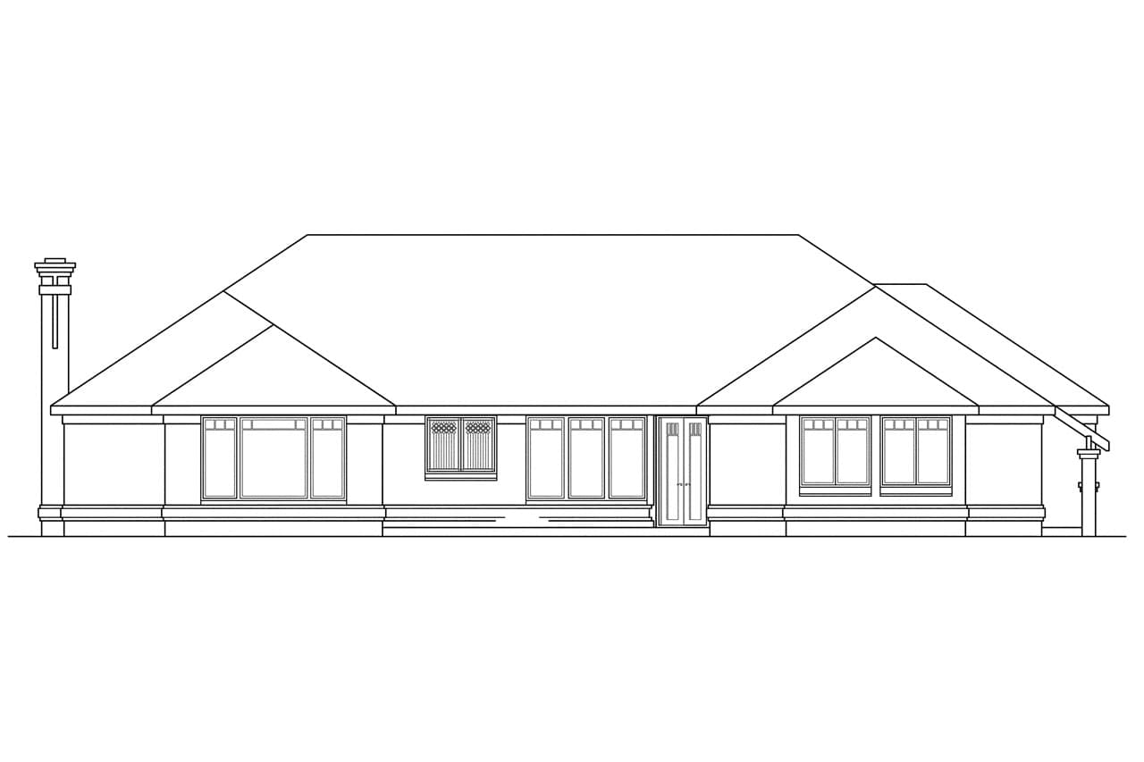 Home Plan Rear Elevation