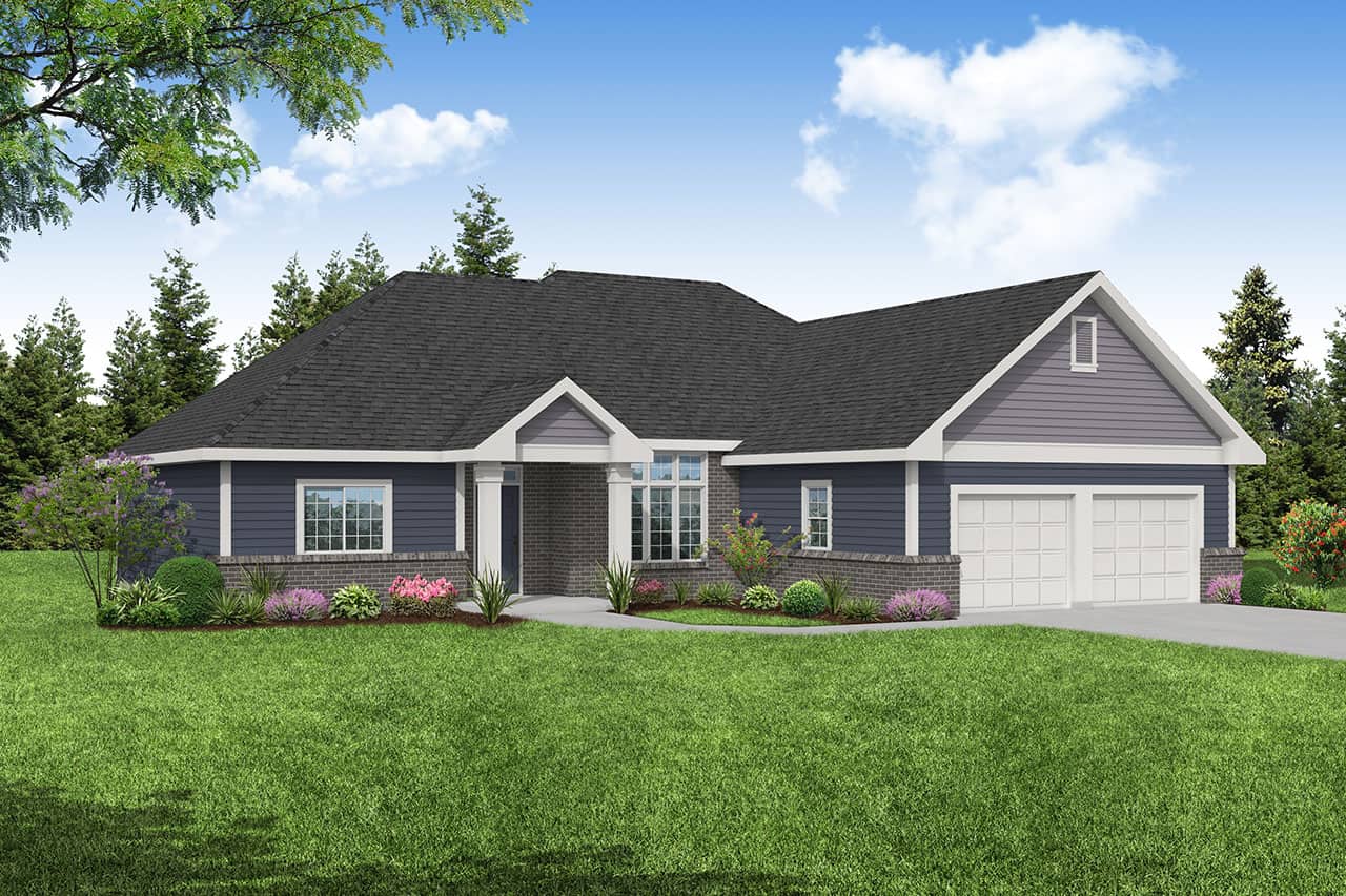 3-Bedroom, 2040 Sq Ft Ranch Home Plan - 108-1199 - Main Exterior