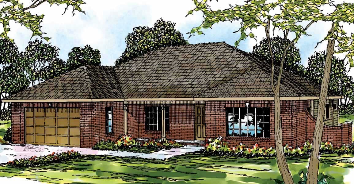 3-Bedroom, 2055 Sq Ft Ranch Home Plan - 108-1211 - Main Exterior