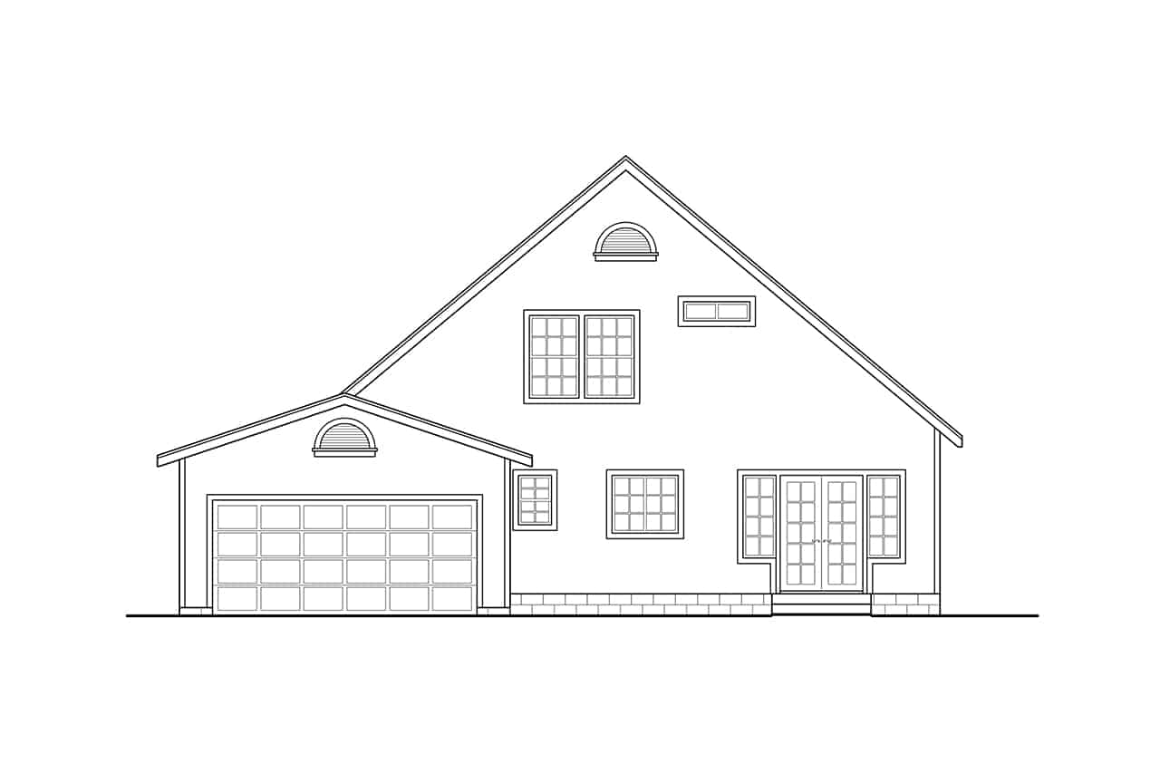 Home Plan Rear Elevation