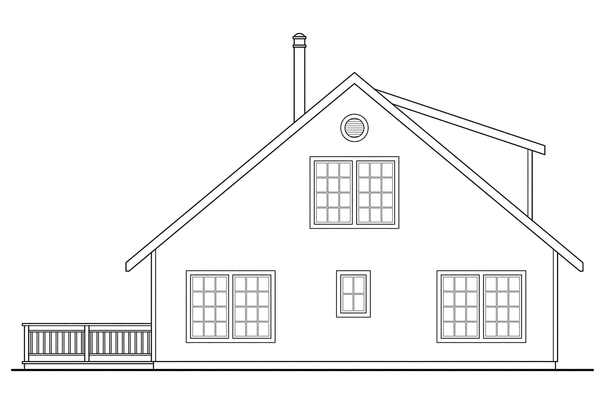 Home Plan Rear Elevation