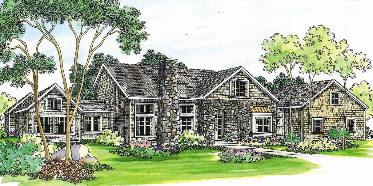 4-Bedroom, 3016 Sq Ft European Home Plan - 108-1243 - Main Exterior