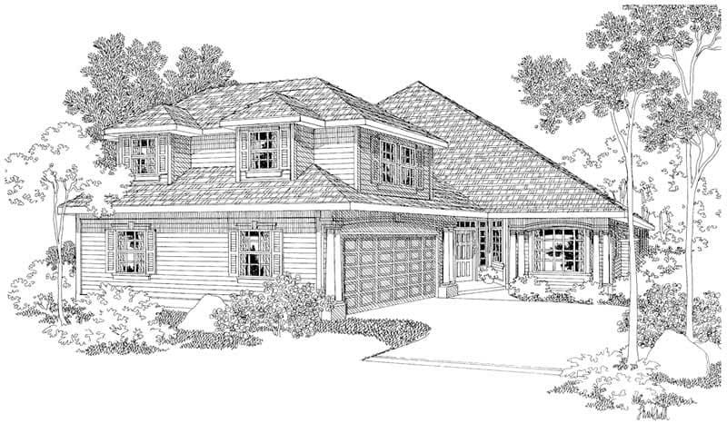 3-Bedroom, 2797 Sq Ft Traditional Home Plan - 108-1246 - Main Exterior