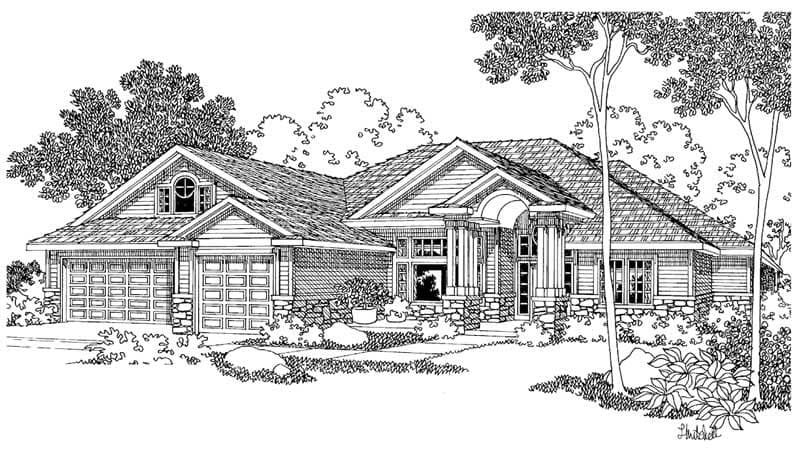 4-Bedroom, 3586 Sq Ft Contemporary Home Plan - 108-1256 - Main Exterior