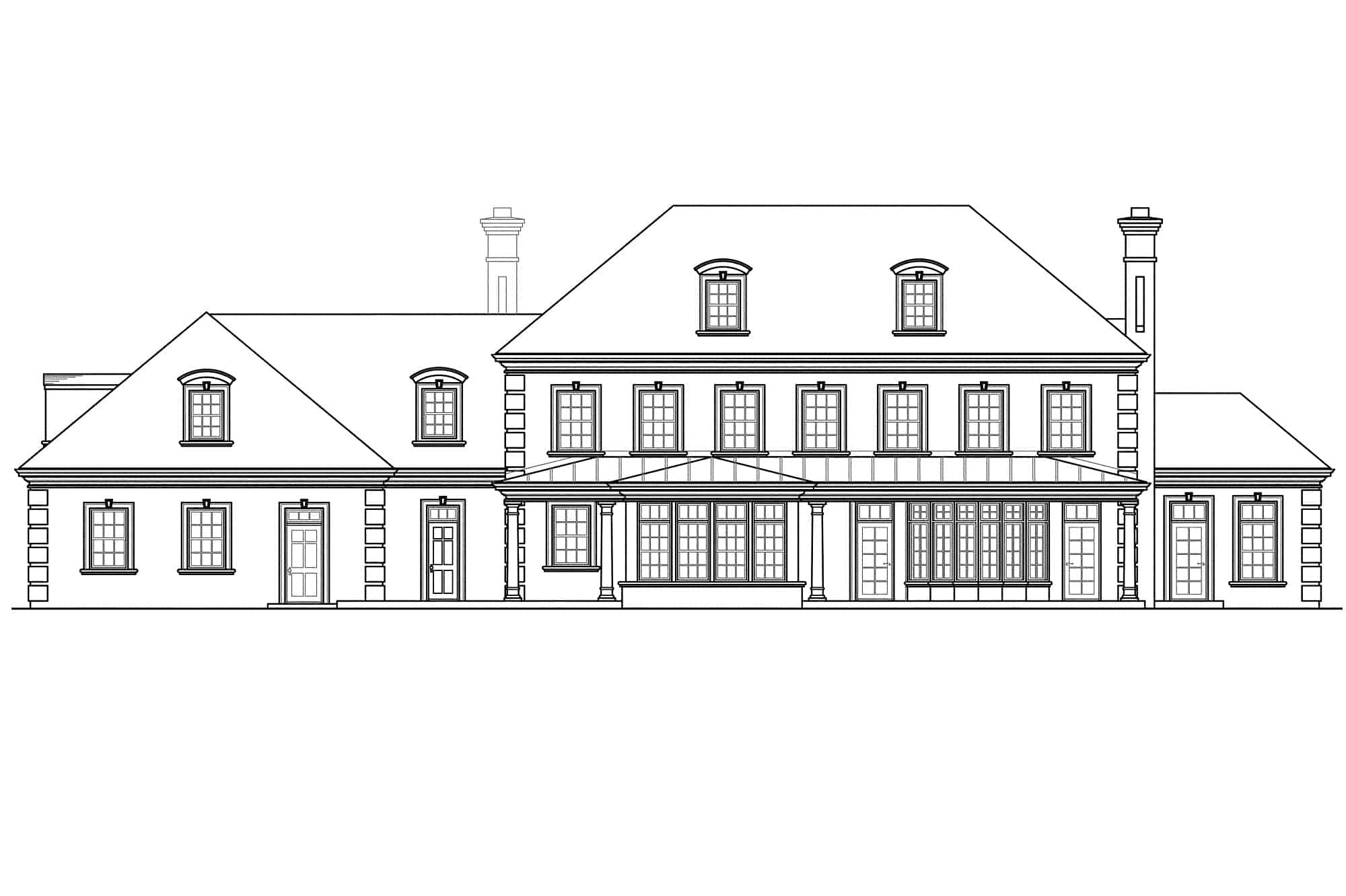 Home Plan Rear Elevation