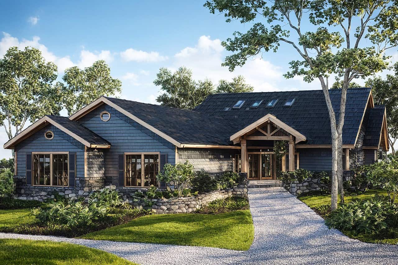 3-Bedroom, 2673 Sq Ft Contemporary Home Plan - 108-1284 - Main Exterior