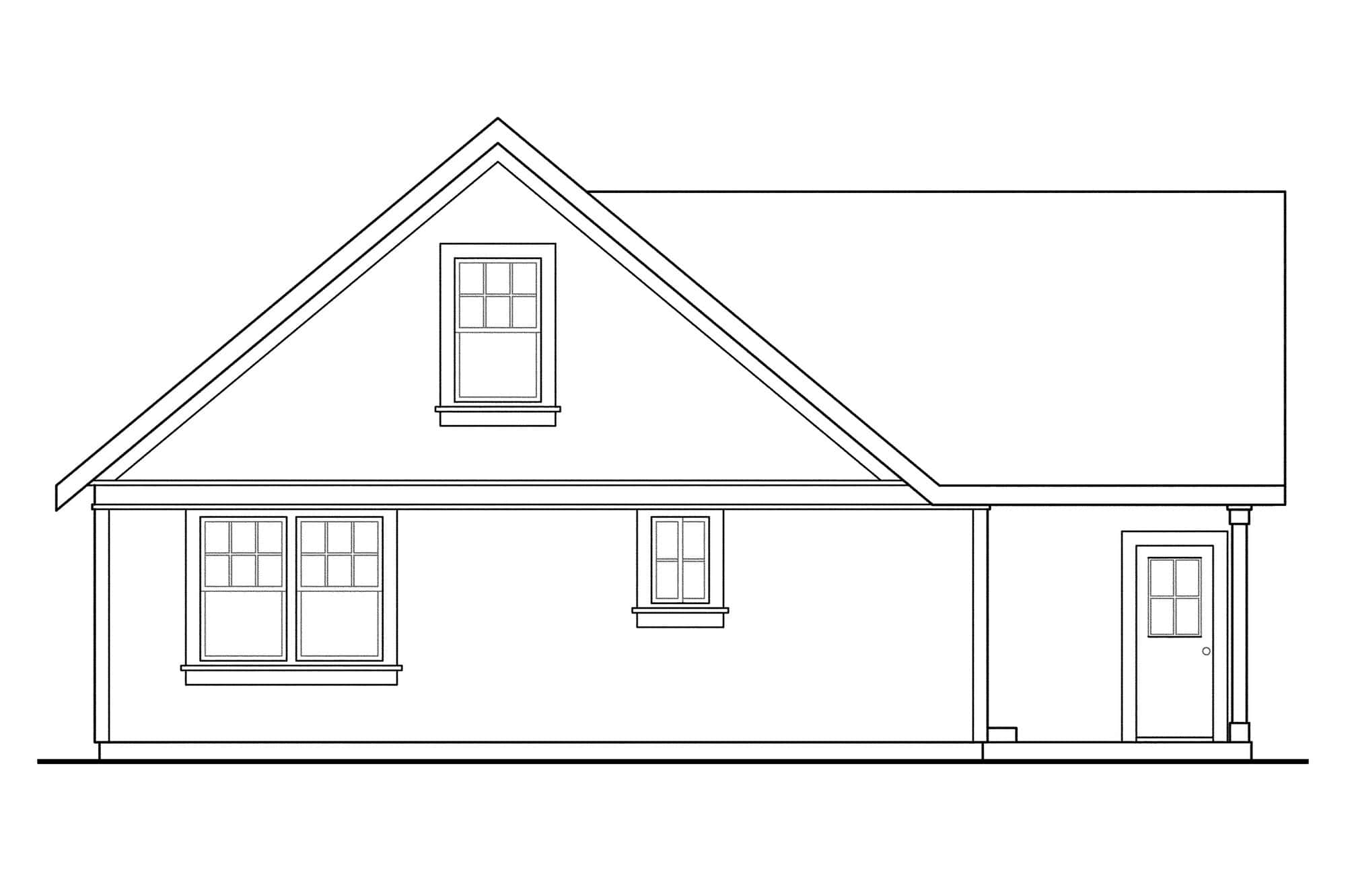 Home Plan Rear Elevation