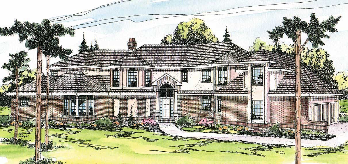 4-Bedroom, 4147 Sq Ft Tudor Home Plan - 108-1305 - Main Exterior