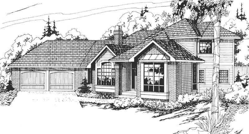 3-Bedroom, 2251 Sq Ft Contemporary House Plan - 108-1323 - Front Exterior