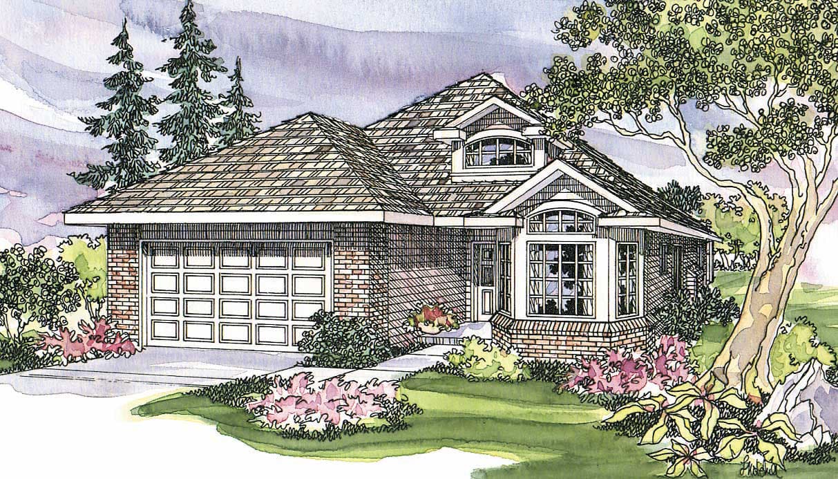 3-Bedroom, 1808 Sq Ft Ranch Home Plan - 108-1325 - Main Exterior