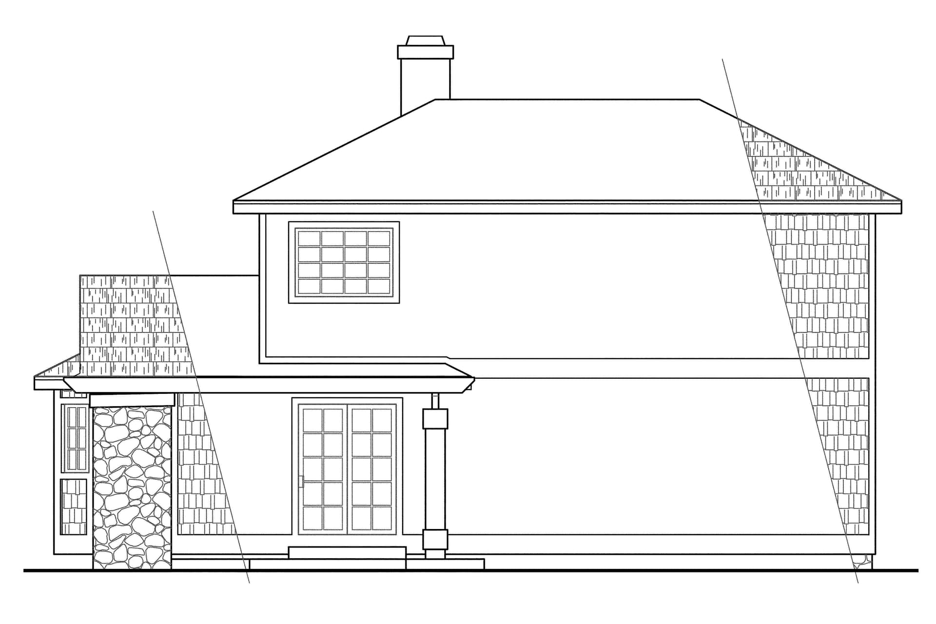 Home Plan Rear Elevation