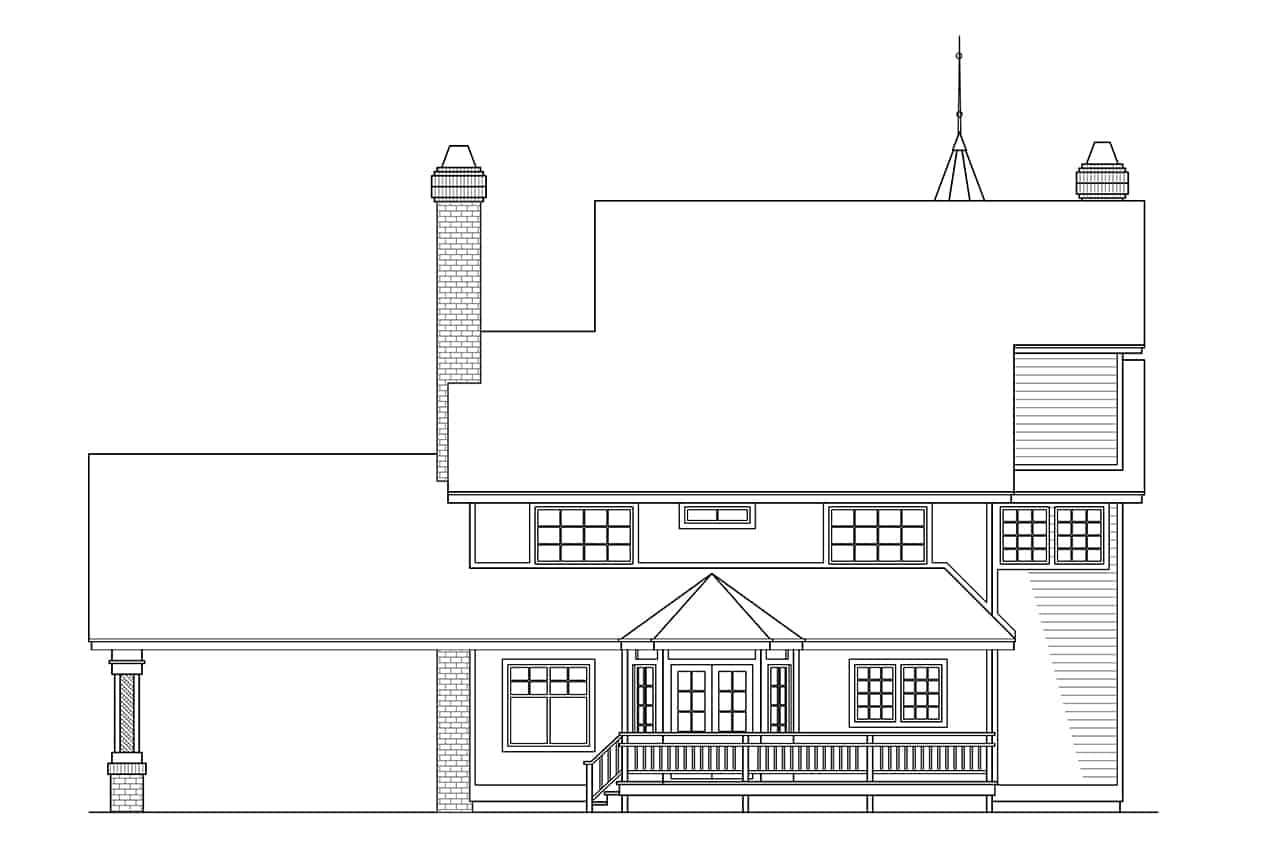 Home Plan Rear Elevation