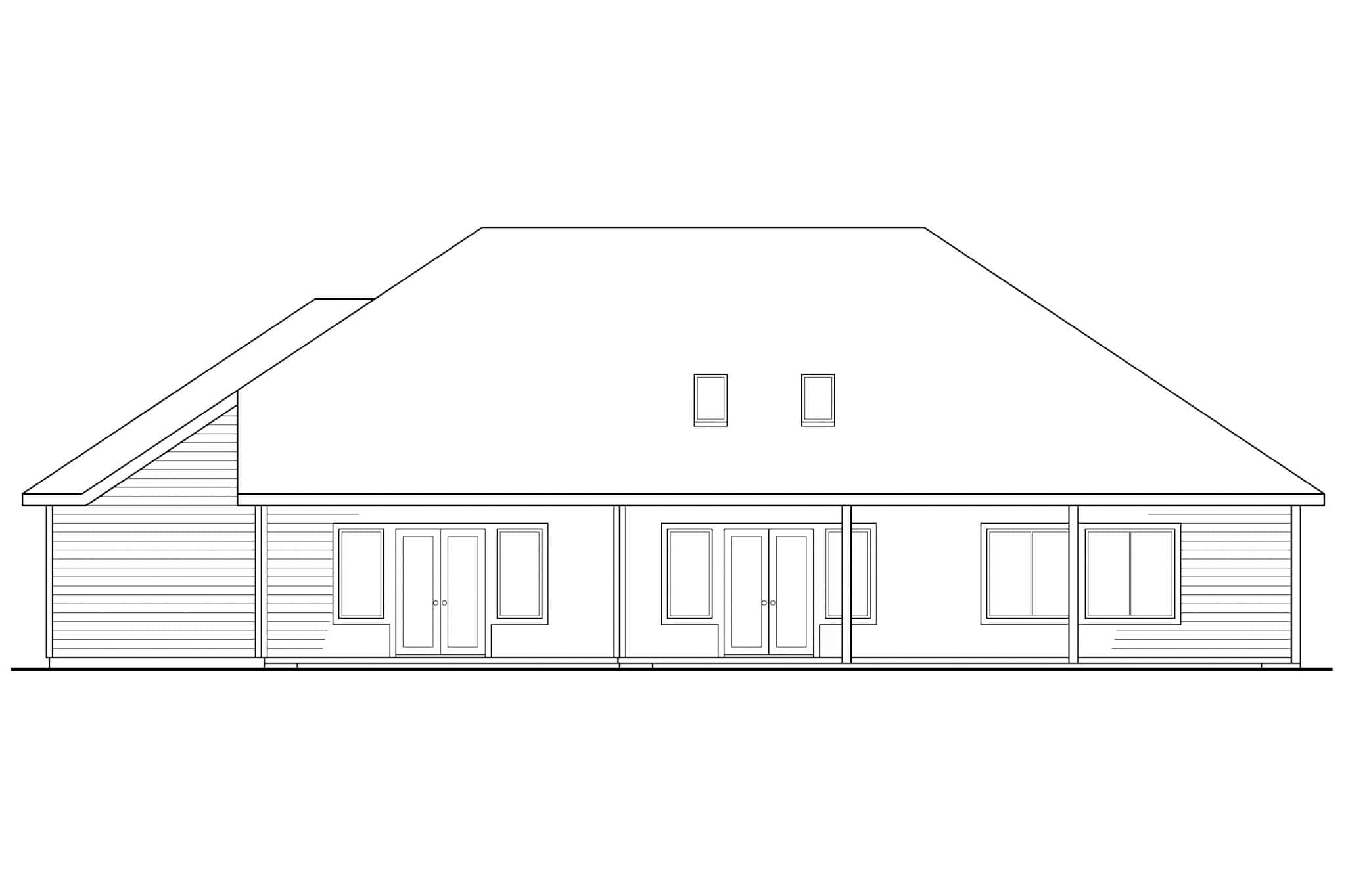 Home Plan Rear Elevation