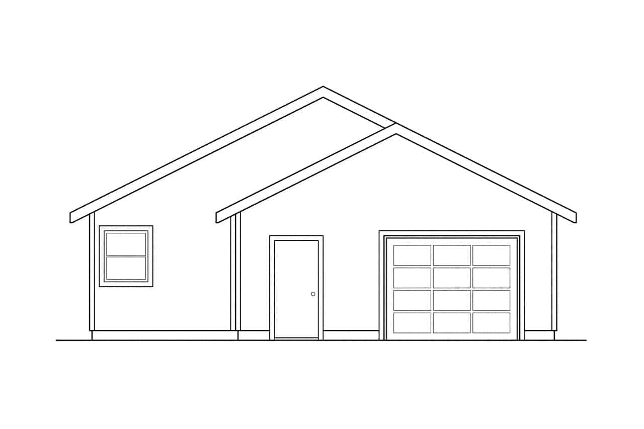 Home Plan Rear Elevation