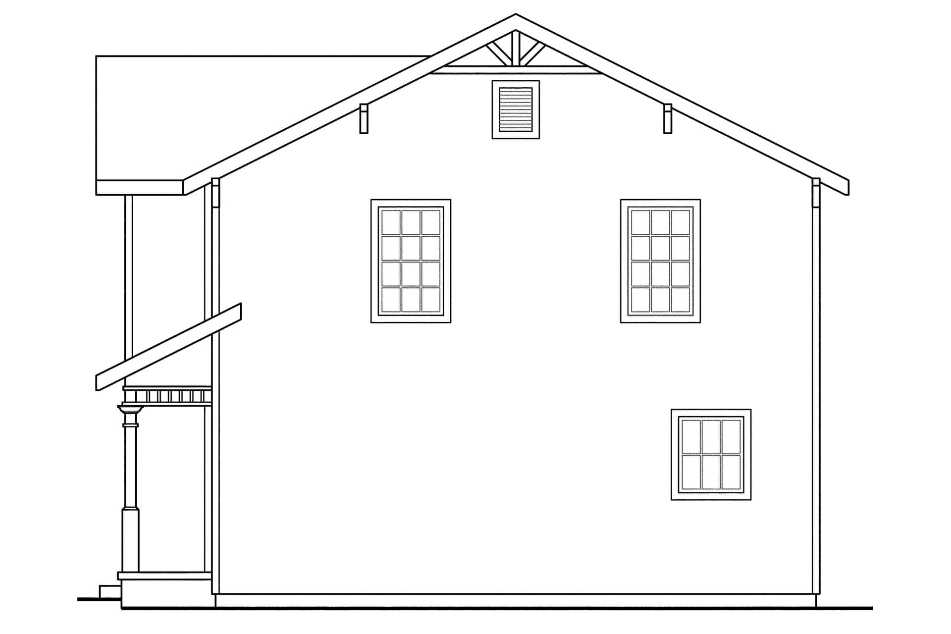 Home Plan Rear Elevation