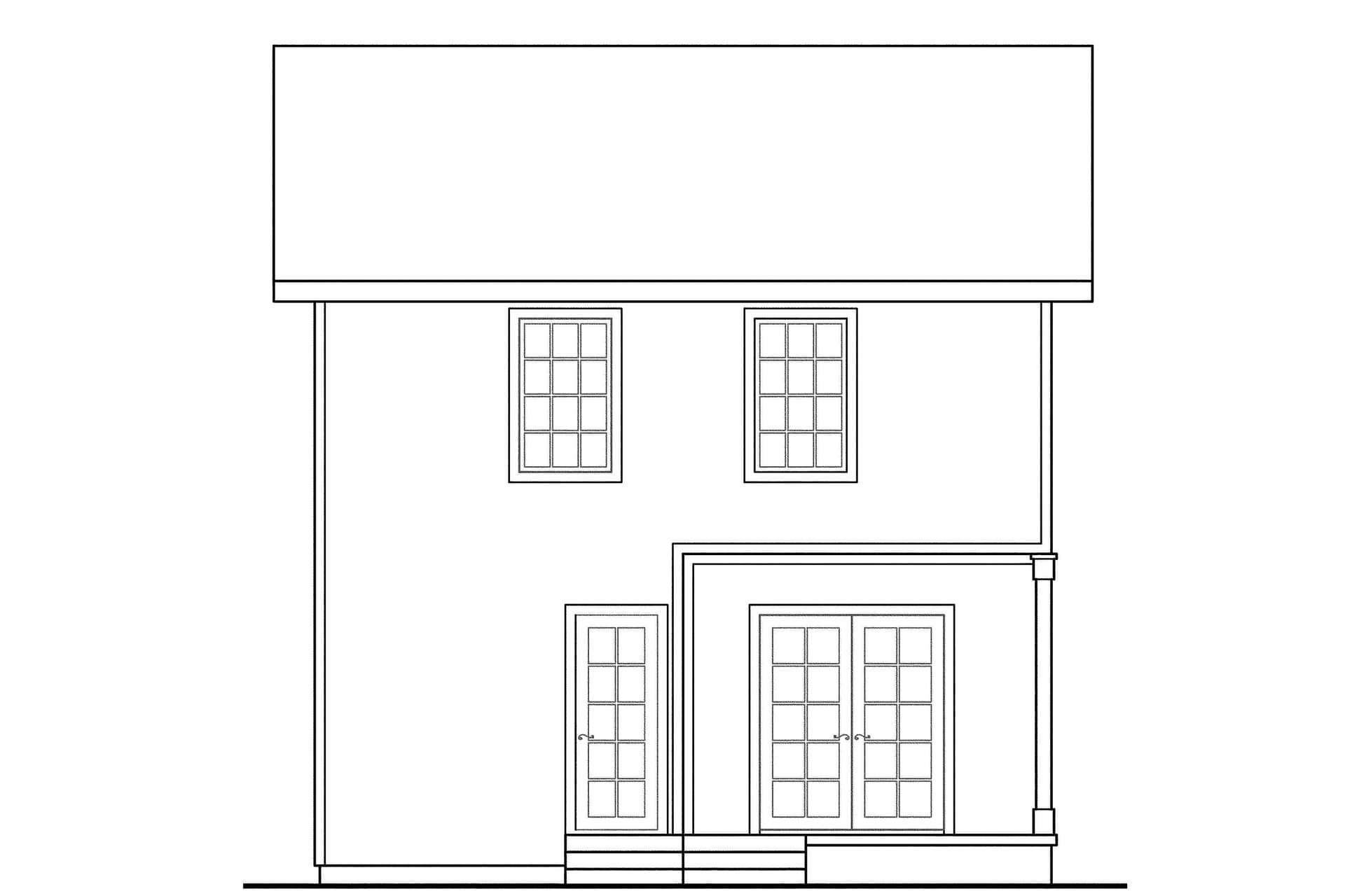 Home Plan Rear Elevation