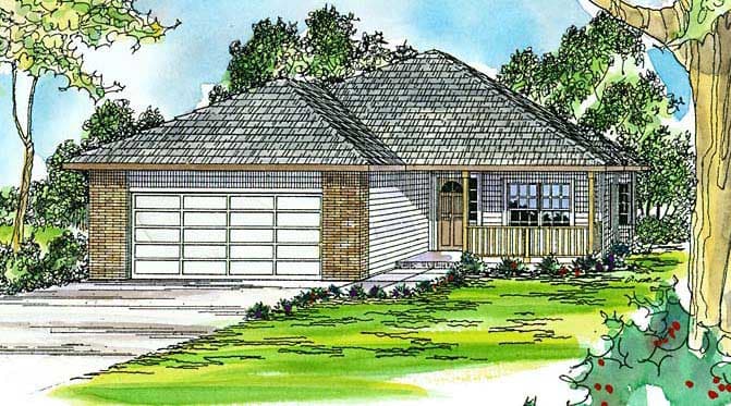 3-Bedroom, 1632 Sq Ft Country House Plan - 108-1432 - Front Exterior