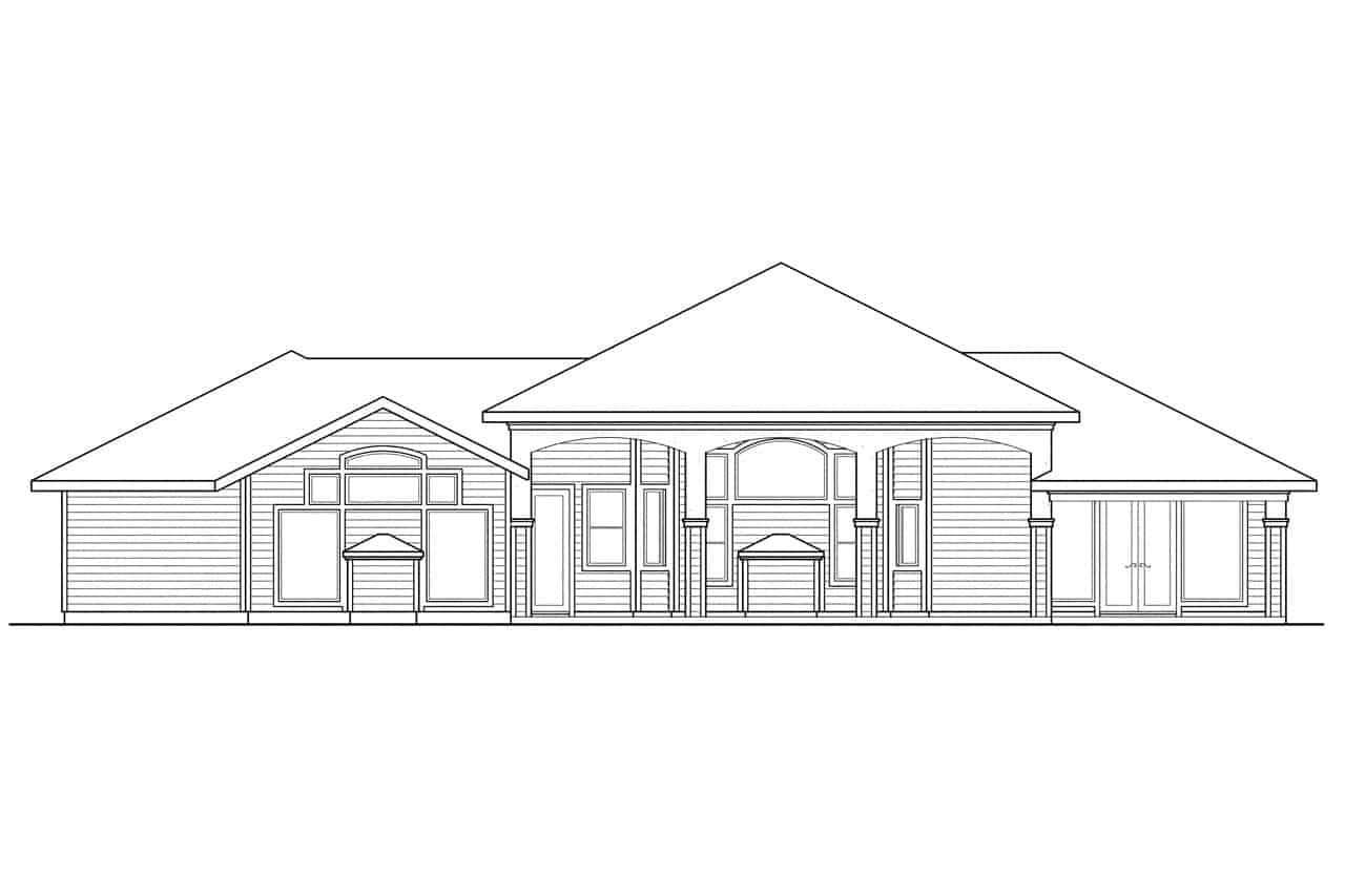 Home Plan Rear Elevation