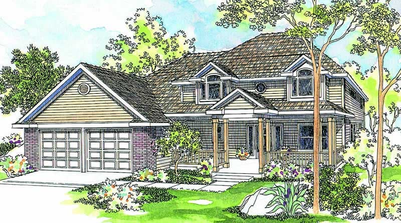 3-Bedroom, 2296 Sq Ft Country House Plan - 108-1445 - Front Exterior