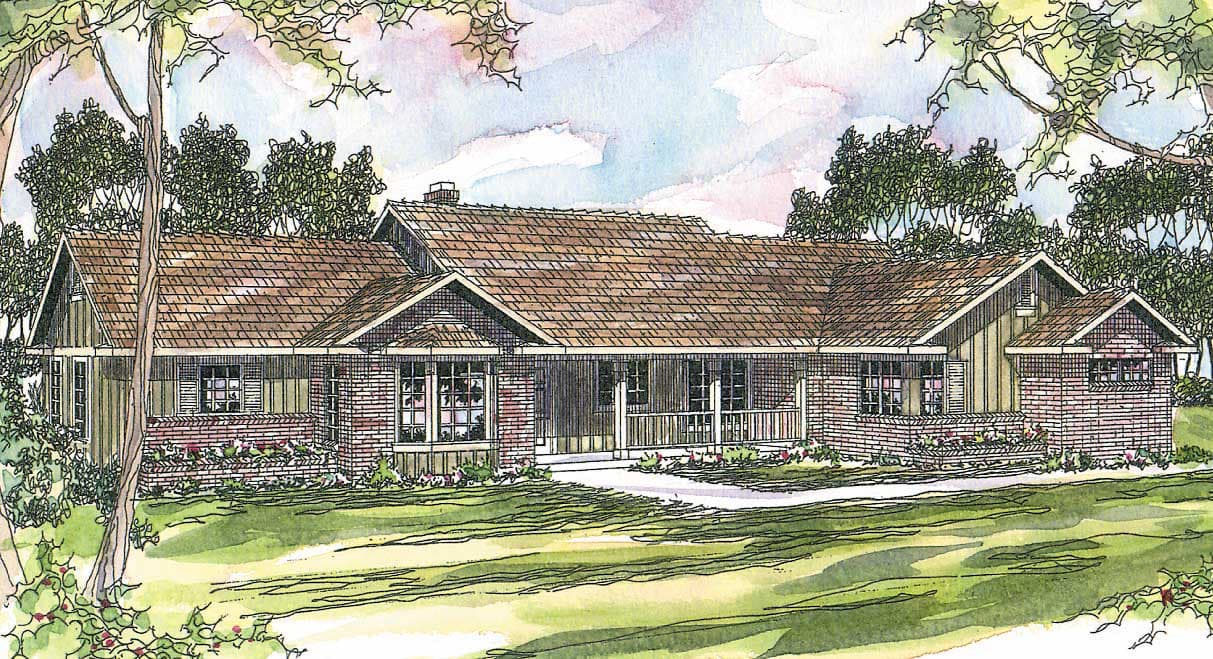 4-Bedroom, 2339 Sq Ft Ranch House Plan - 108-1477 - Front Exterior