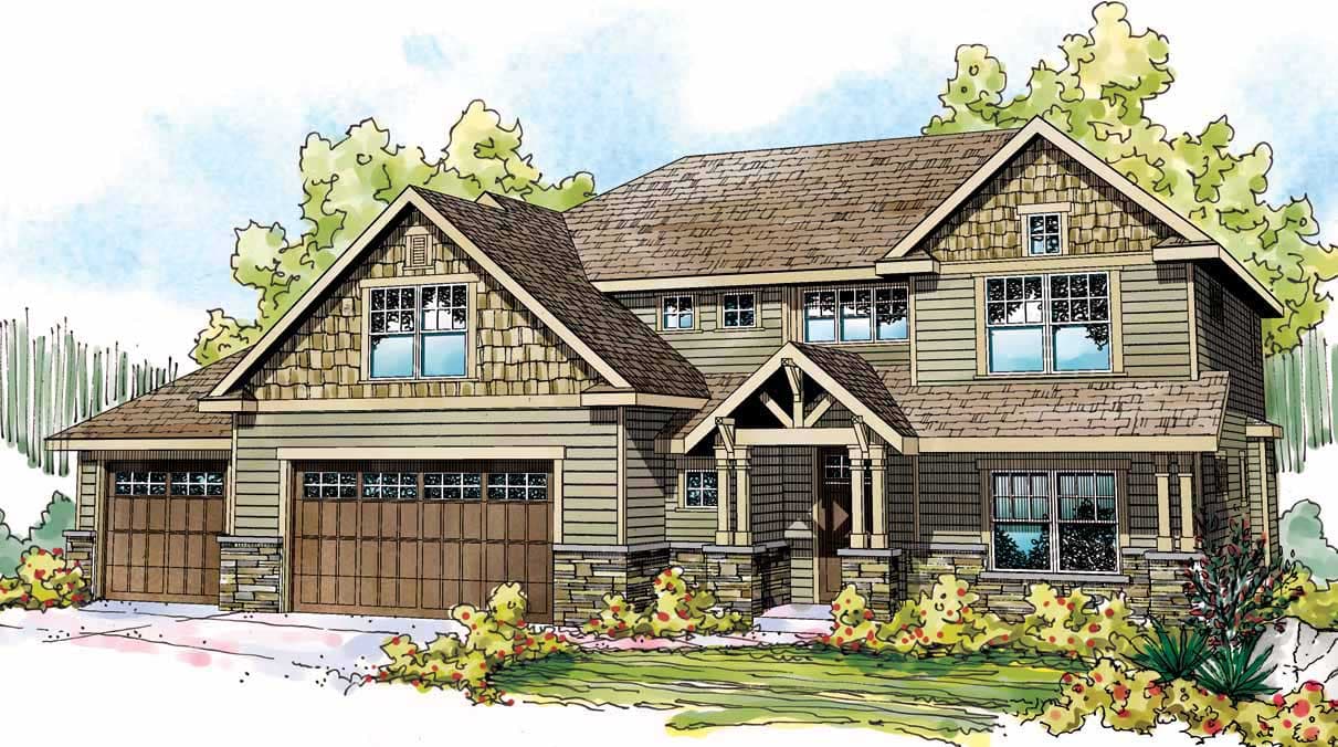 4-Bedroom, 2838 Sq Ft Craftsman House Plan - 108-1510 - Front Exterior