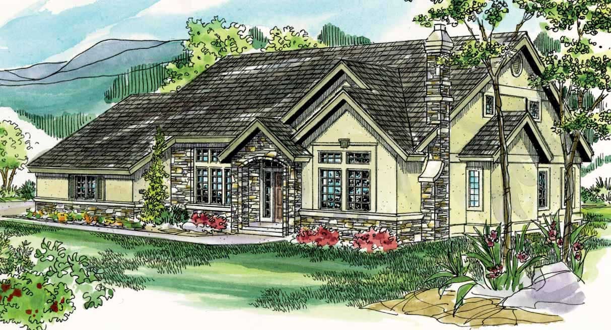3-Bedroom, 2512 Sq Ft European Home Plan - 108-1517 - Main Exterior