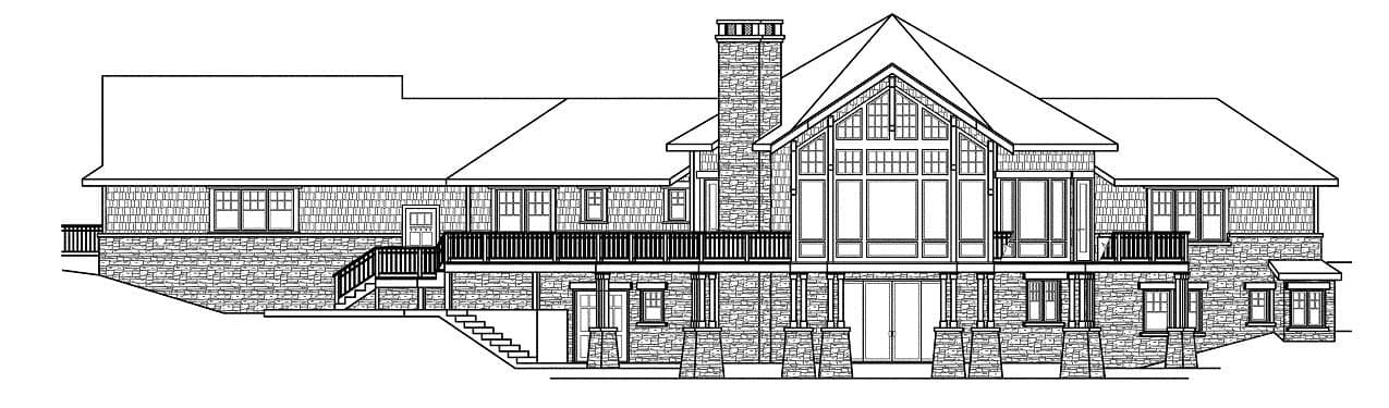 Home Plan Rear Elevation