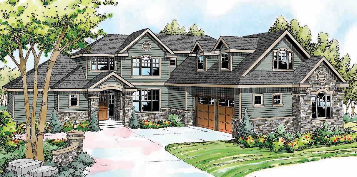 3-Bedroom, 3340 Sq Ft Craftsman House Plan - 108-1529 - Front Exterior