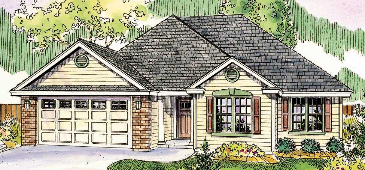 2-Bedroom, 2063 Sq Ft European House Plan - 108-1532 - Front Exterior