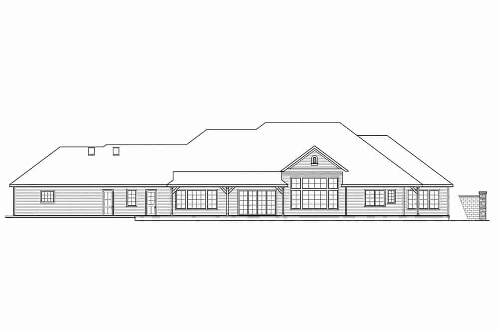 Home Plan Rear Elevation