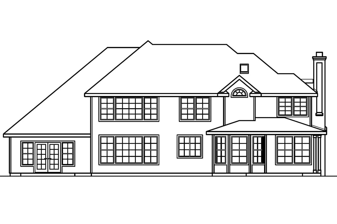 Home Plan Rear Elevation