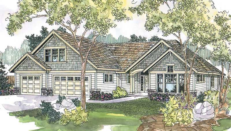 3-Bedroom, 2875 Sq Ft Craftsman Home Plan - 108-1624 - Main Exterior