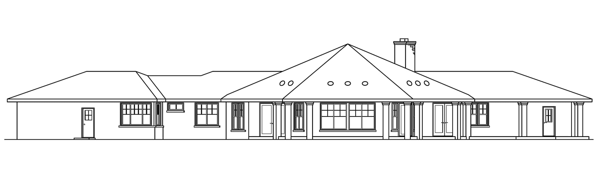 Home Plan Rear Elevation
